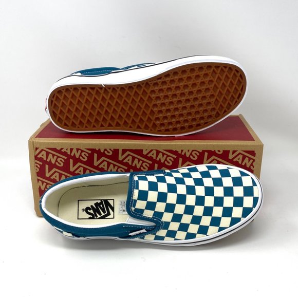 Vans Shoes Women's Classic Slip-On Low Top Checkerboard Canvas Blue VN0A33TB9EX - Picture 2 of 11
